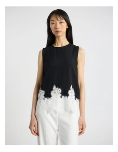 Melody Lace Top in Black/White