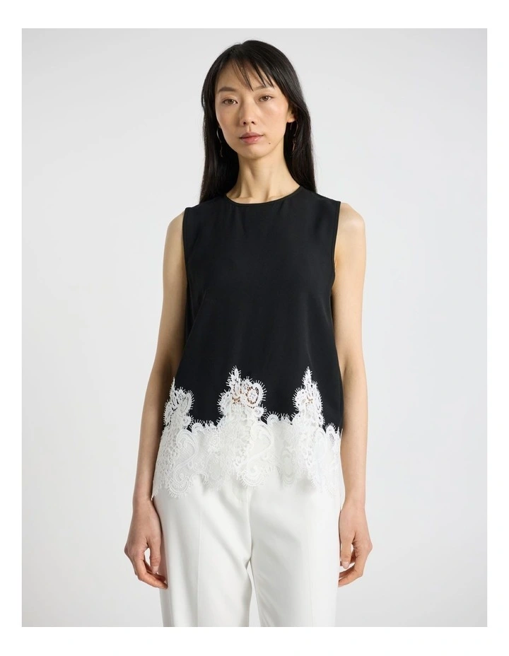 Melody Lace Top in Black/White image 1