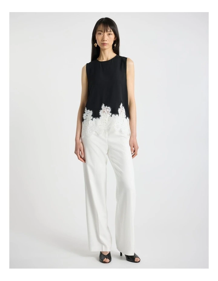 Melody Lace Top in Black/White image 2