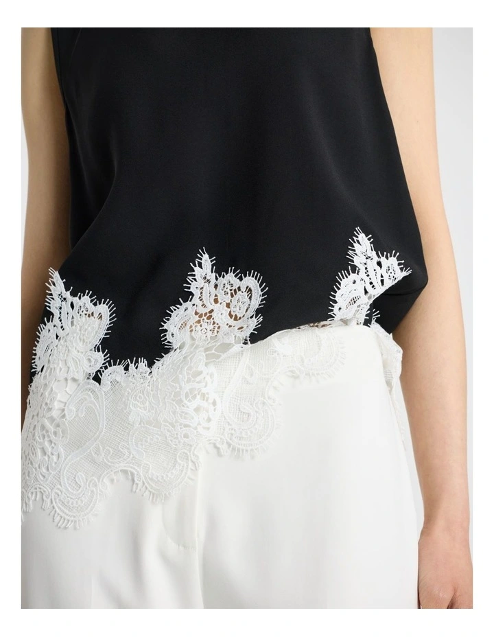 Melody Lace Top in Black/White image 4