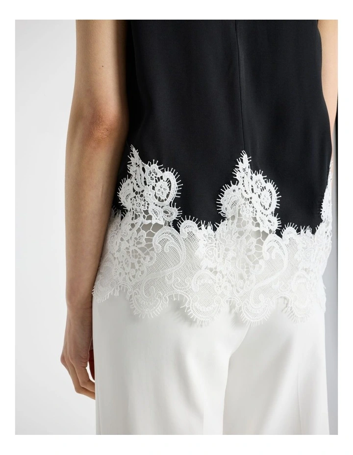 Melody Lace Top in Black/White image 6