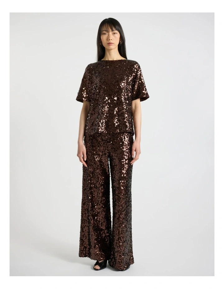 Maura Sequin Top in Bronze image 2