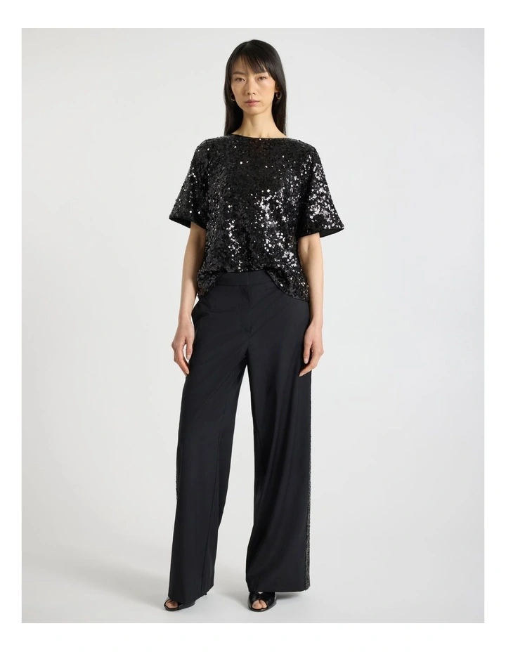 Maura Sequin Top in Black image 2