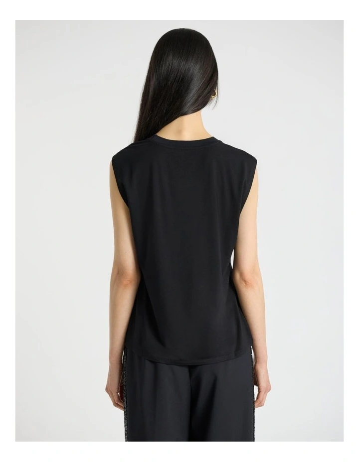 Staria Silk Mix Top in Black image 3