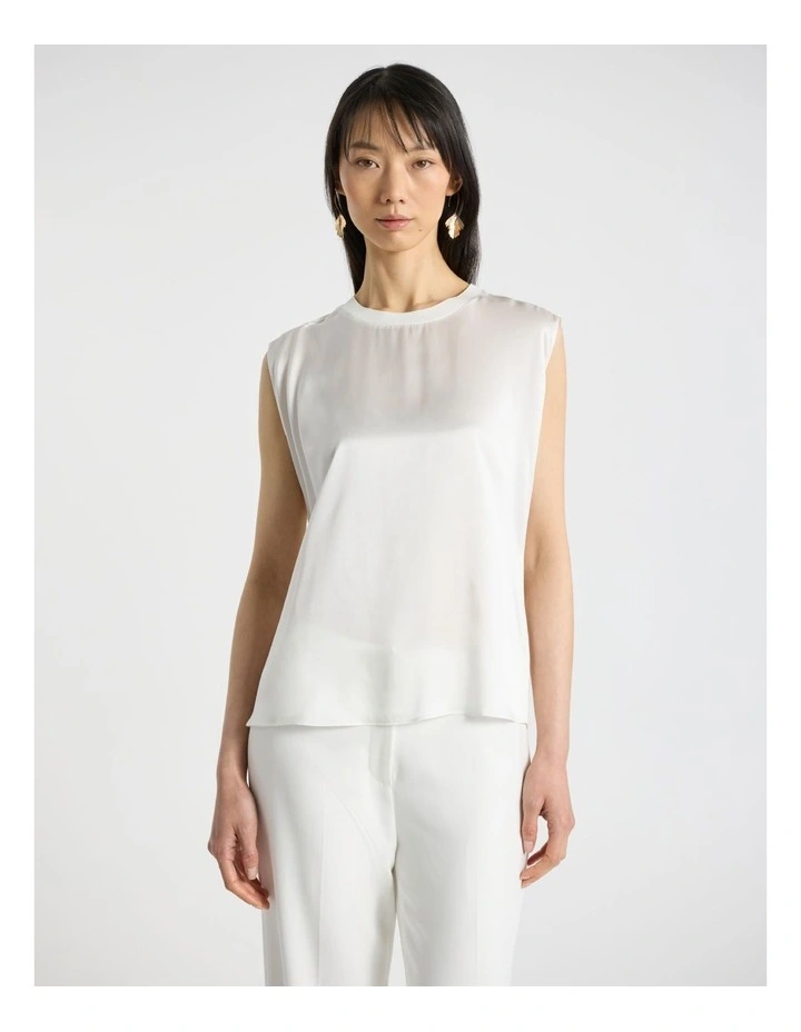 Staria Silk Mix Top in Ivory image 1
