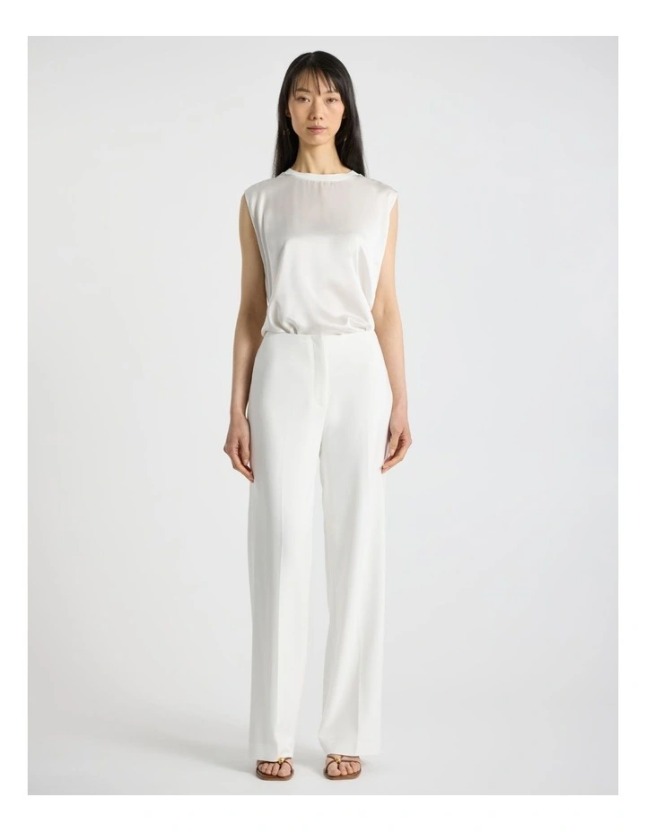Staria Silk Mix Top in Ivory image 2