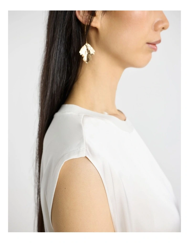 Staria Silk Mix Top in Ivory image 4
