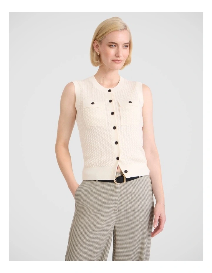 Estella Knit Vest in Ivory image 2