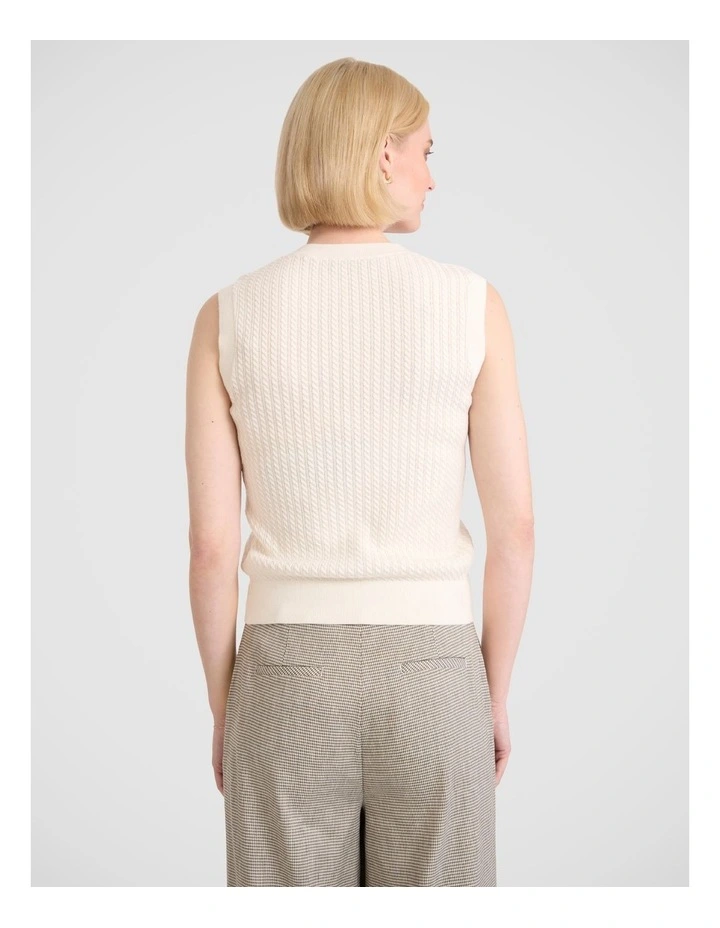 Estella Knit Vest in Ivory image 4
