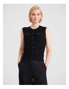 Estella Knit Vest in Black