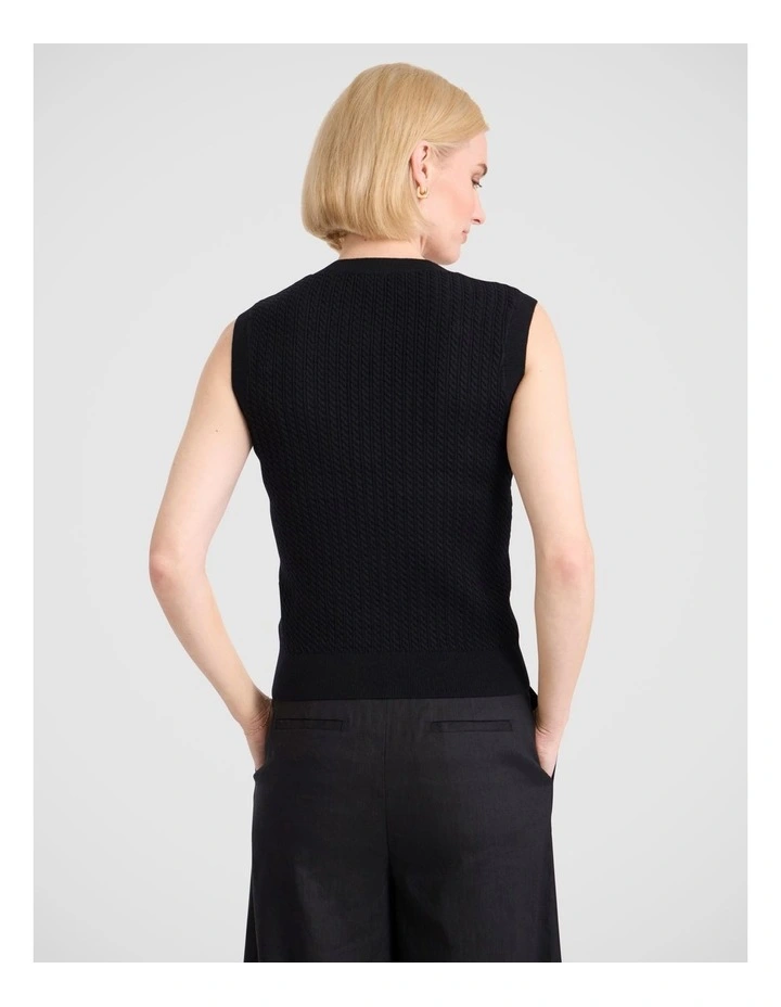 Estella Knit Vest in Black image 4