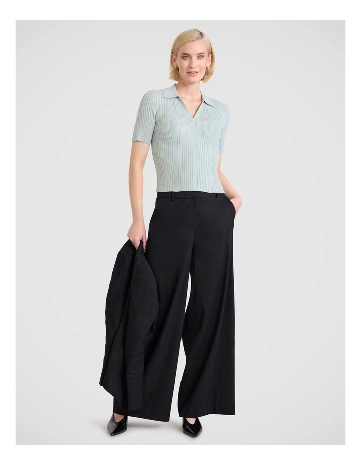 Tani Knit Polo in Jade Green image 1