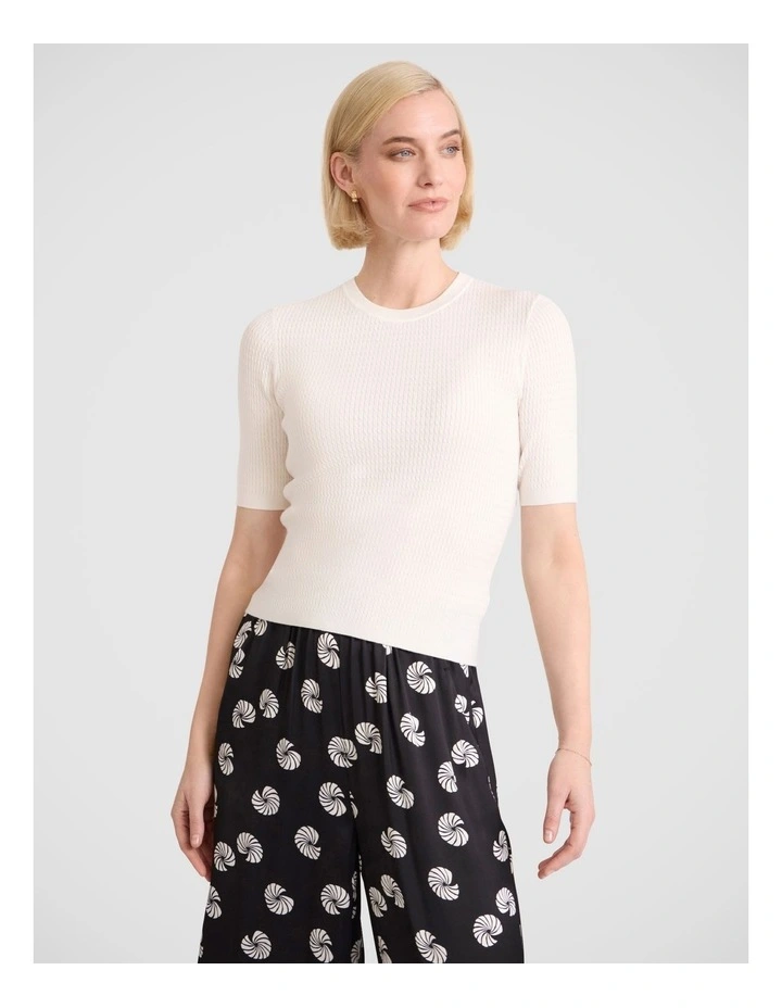 Mardi Knit Tee in Ivory image 2