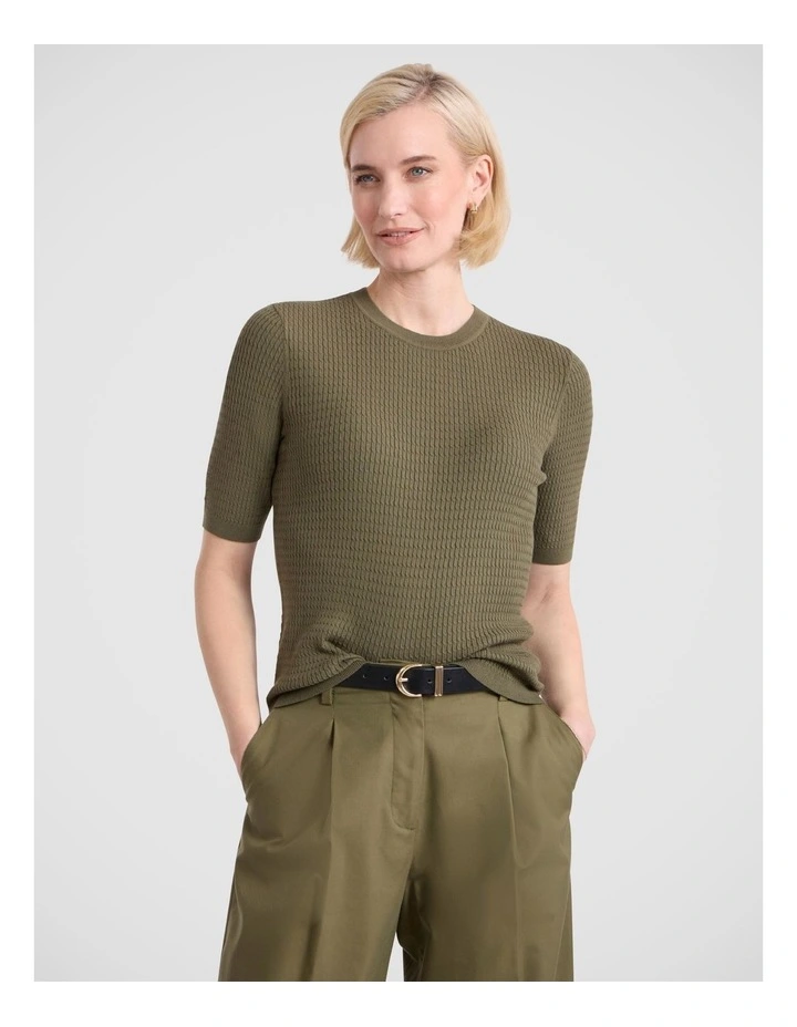 Mardi Knit Tee in Fern image 2