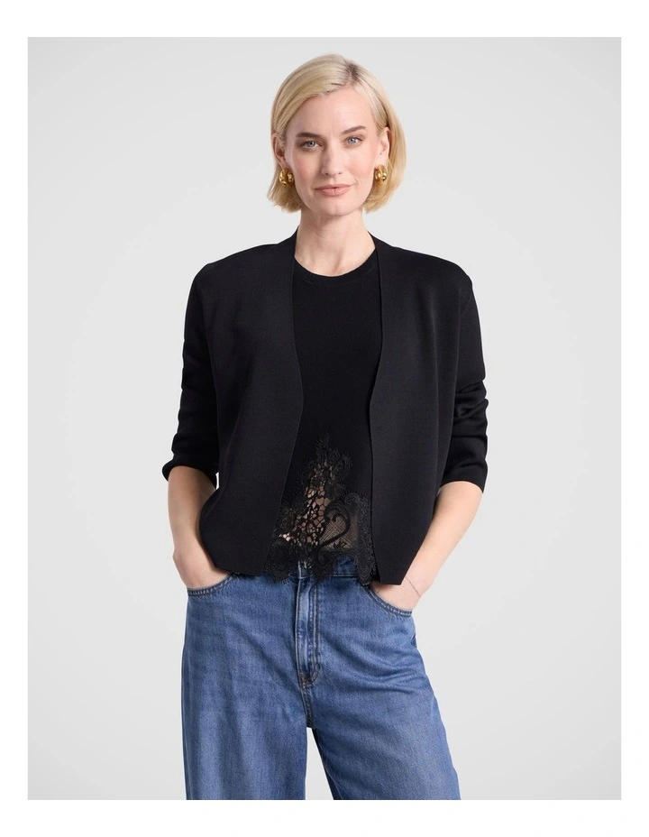 Jaxx Knit Cardigan in Black image 2