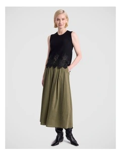 Flora Lace Knit Top in Black