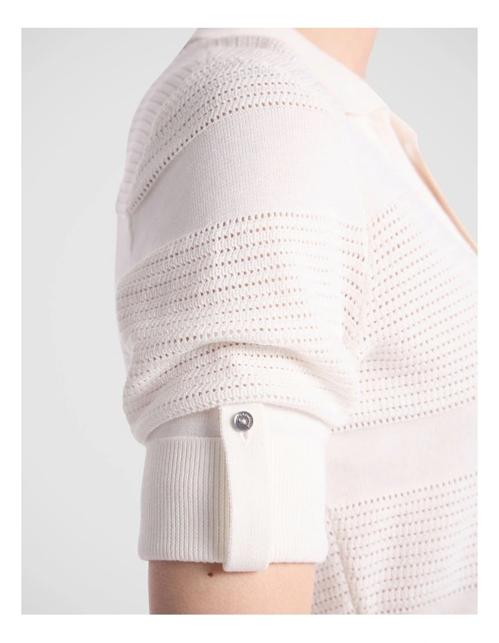 Brandie Knit Polo in Ivory image 3