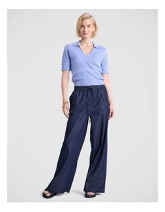 Brandie Knit Polo in Hyams Blue