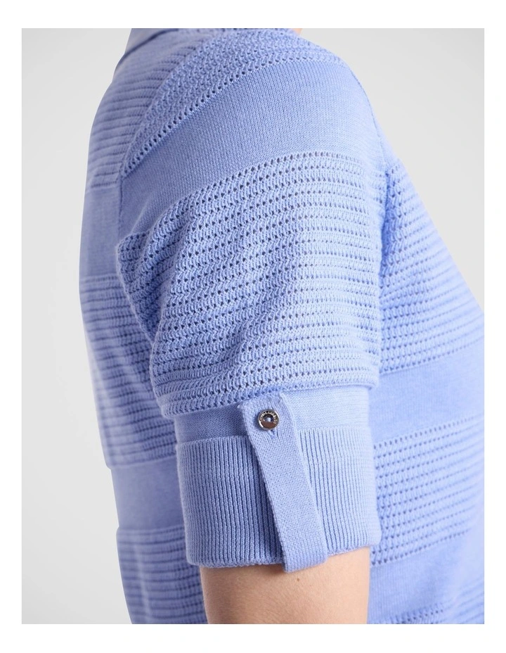 Brandie Knit Polo in Hyams Blue image 3