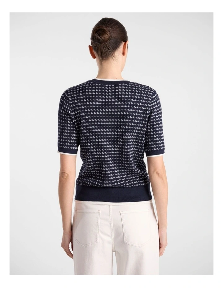 Valentin Cotton Knit in Navy Multi image 3