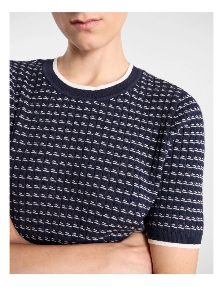 Valentin Cotton Knit in Navy Multi image 4