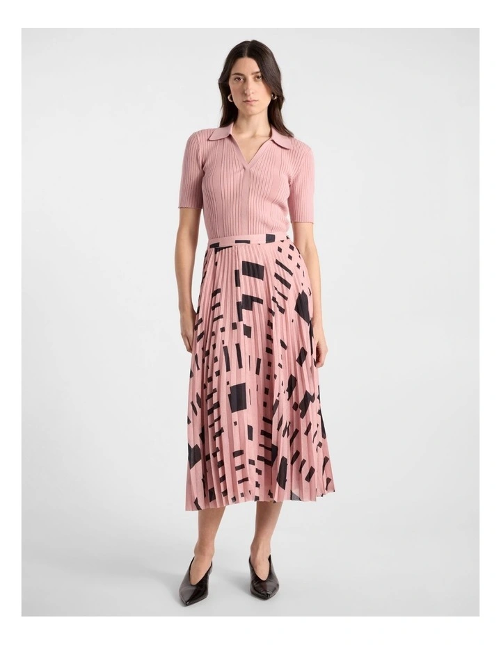 Tani Knit Polo in Rose image 2