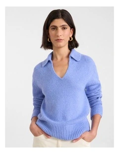 Alessa Polo Knit in Periwinkle
