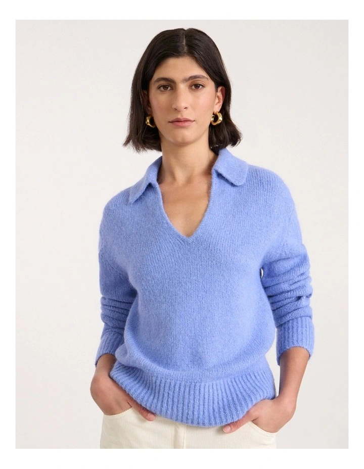 Alessa Polo Knit in Periwinkle image 2