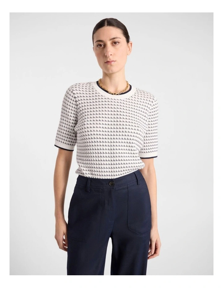 Valentin Cotton Knit in Ivory Multi image 1