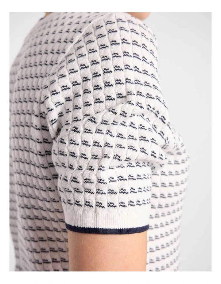 Valentin Cotton Knit in Ivory Multi image 4