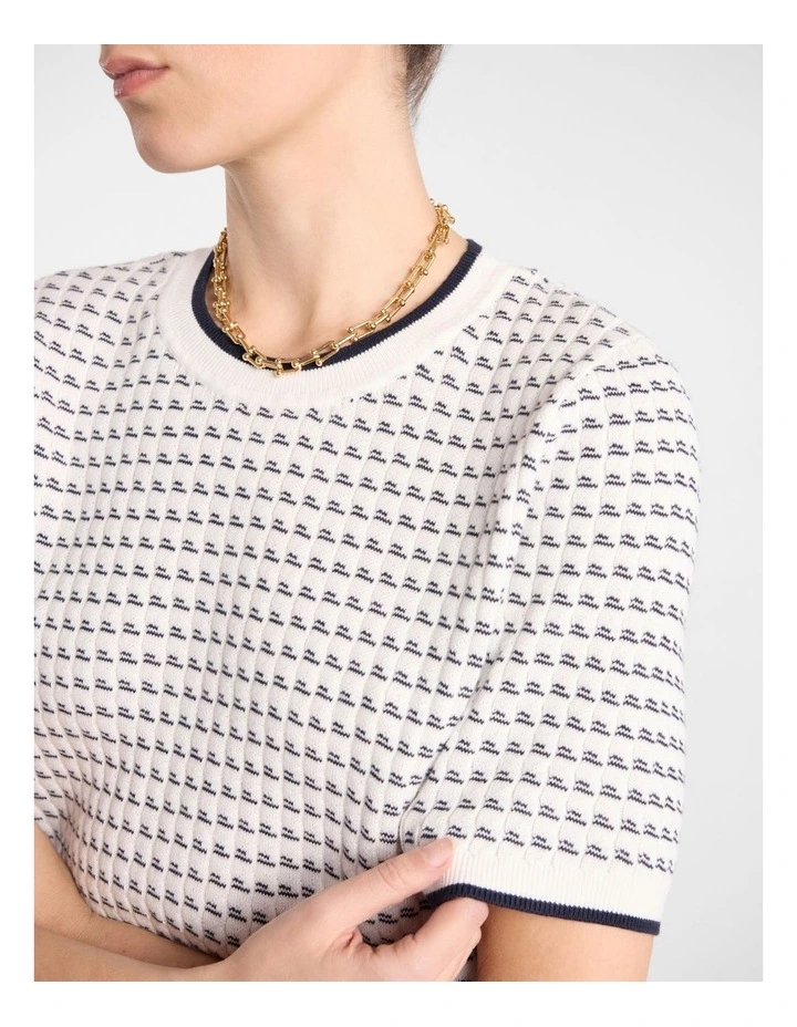 Valentin Cotton Knit in Ivory Multi image 5