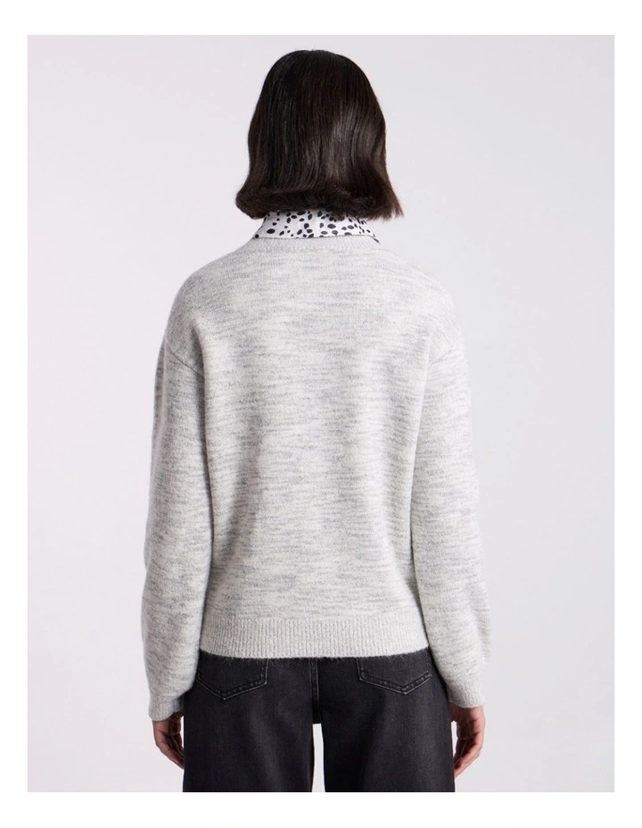 Jennifer Wool Blend Knit in Silver Melange image 4