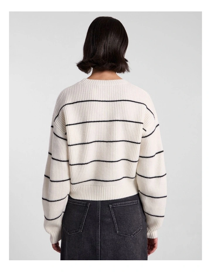 Nova Crop Merino Knit in Black Stripe image 3