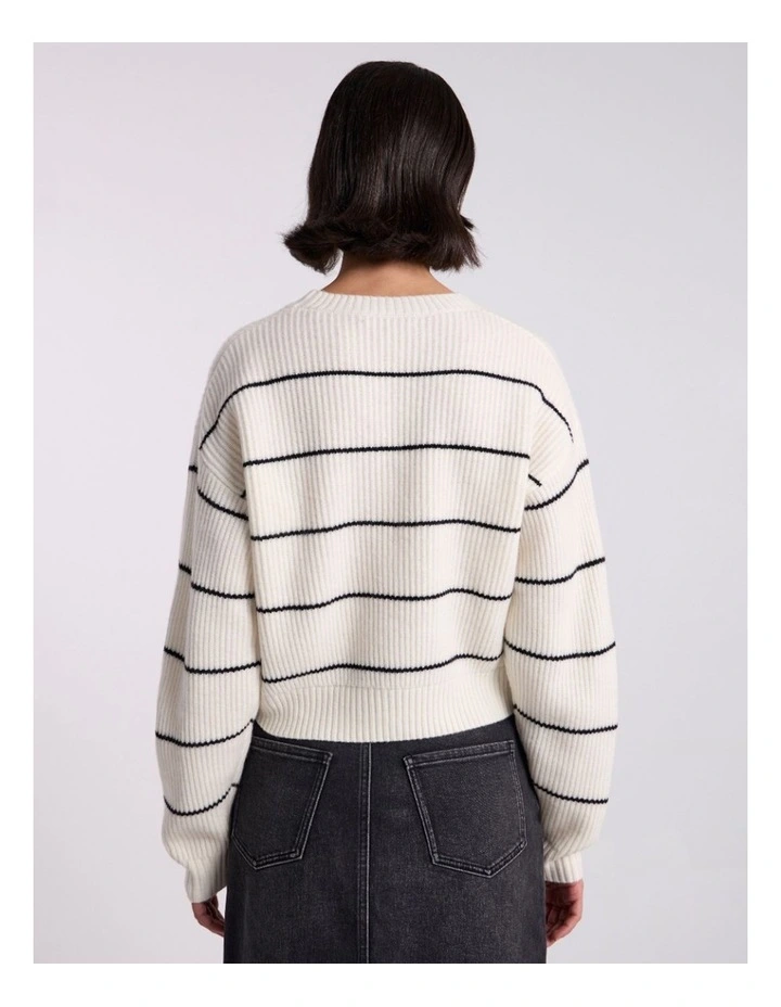 Nova Crop Merino Knit in Black Stripe image 5