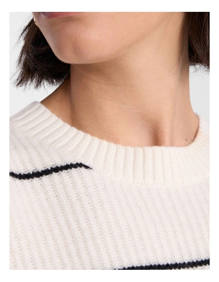 Nova Crop Merino Knit in Black Stripe image 5