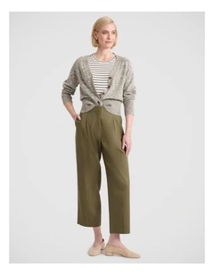 Myla Linen Blend Cardigan in Fern Melange