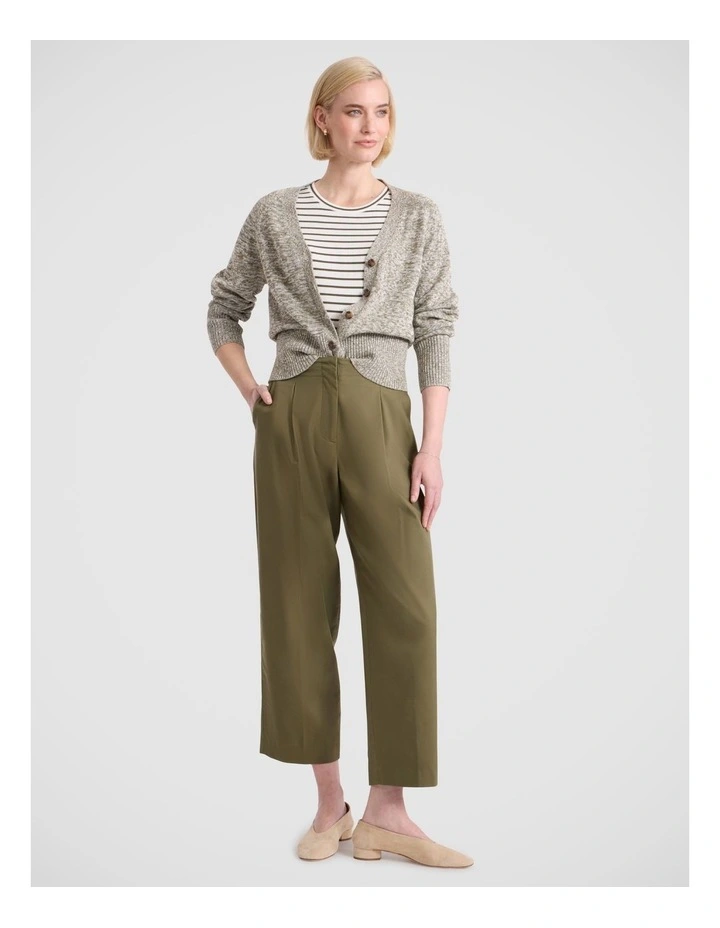 Myla Linen Blend Cardigan in Fern Melange image 1