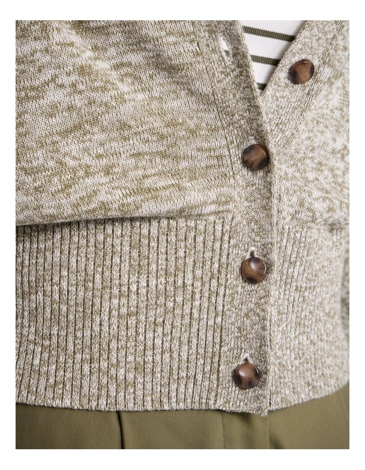 Myla Linen Blend Cardigan in Fern Melange image 3