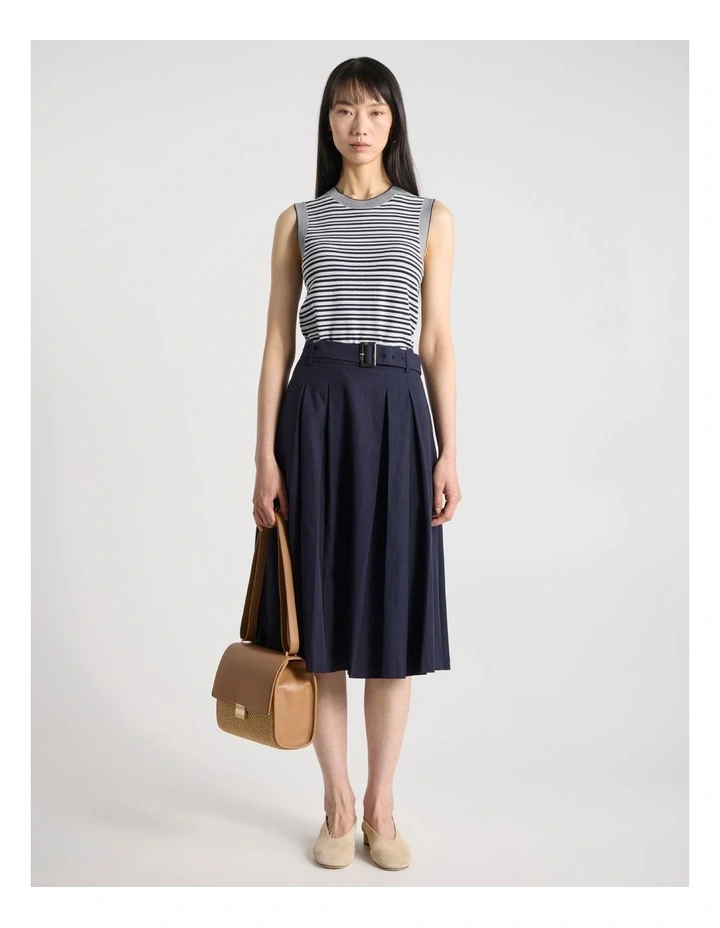 Mavis Knit Tank in Navy Stripe image 2
