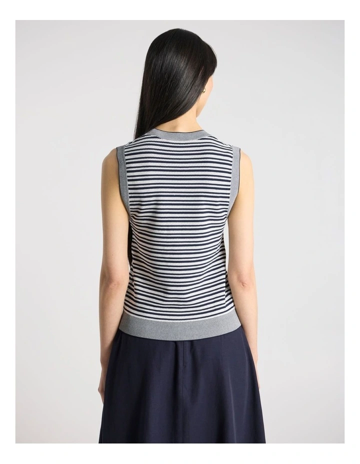 Mavis Knit Tank in Navy Stripe image 3