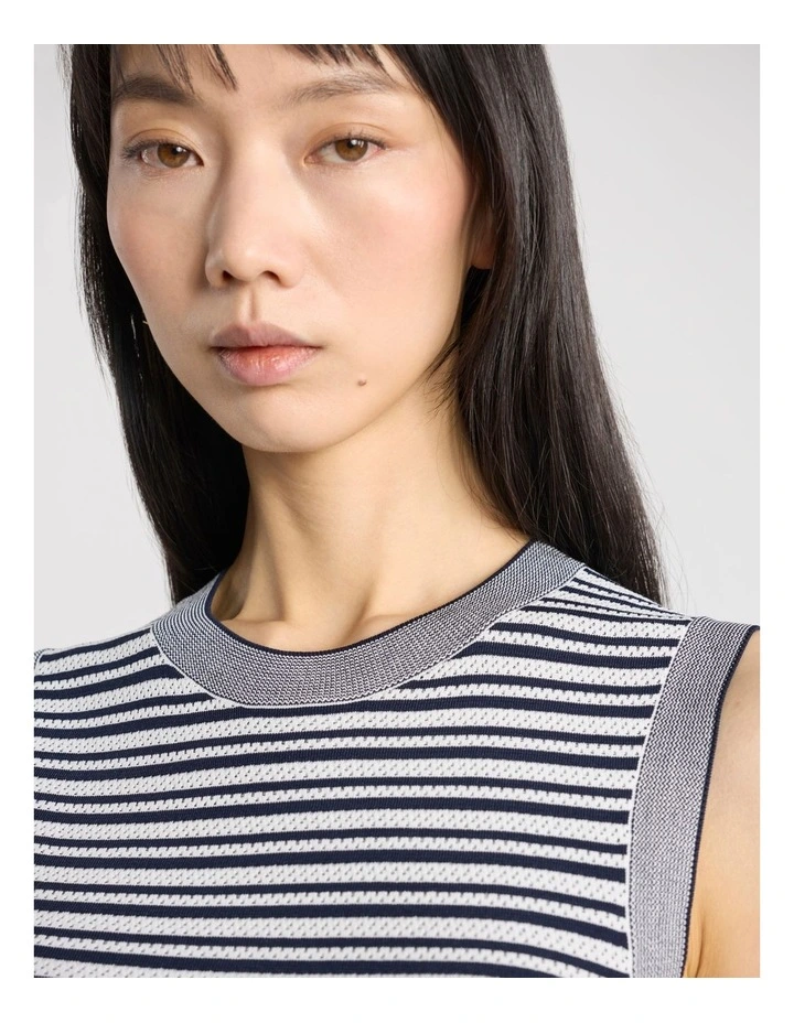 Mavis Knit Tank in Navy Stripe image 4