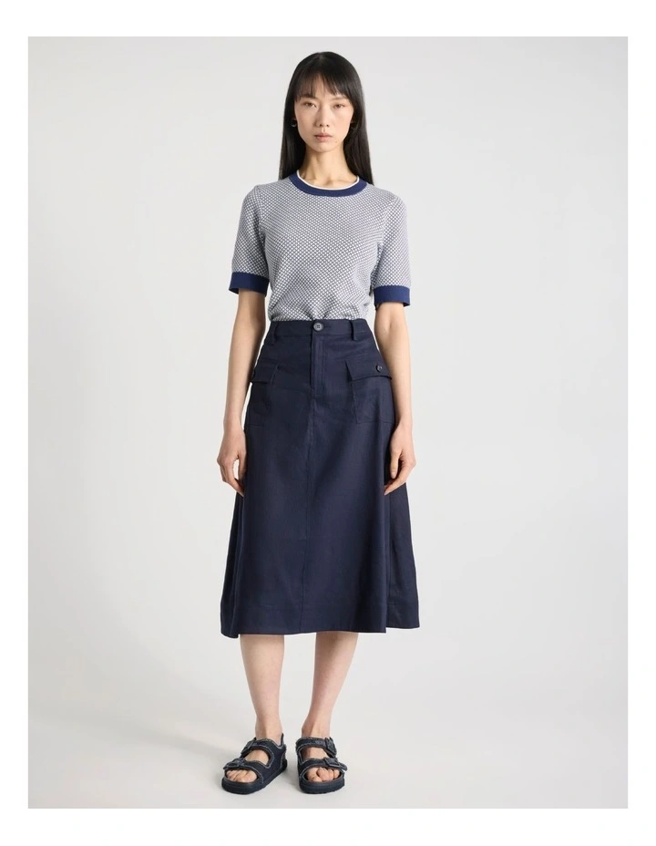Murphy Cotton Knit Tee in Blue Multi image 2