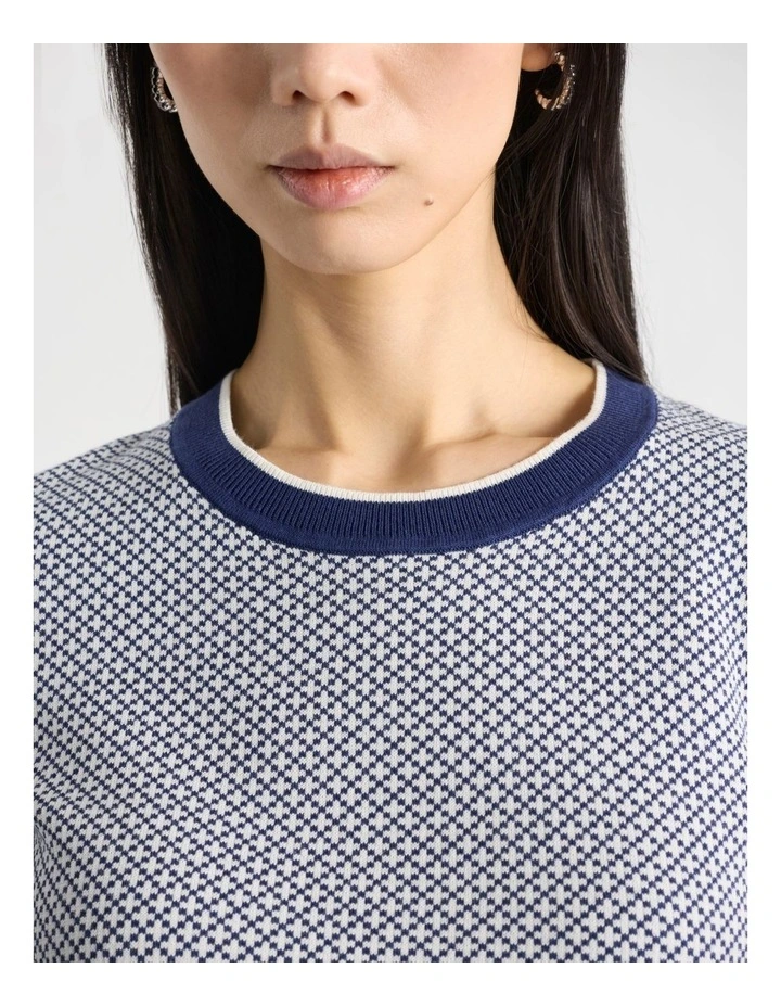 Murphy Cotton Knit Tee in Blue Multi image 5