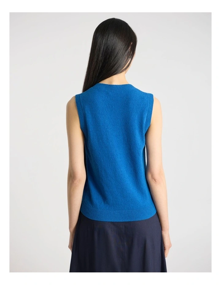Brae Cotton Blend Knit Top in Aegean Blue image 3