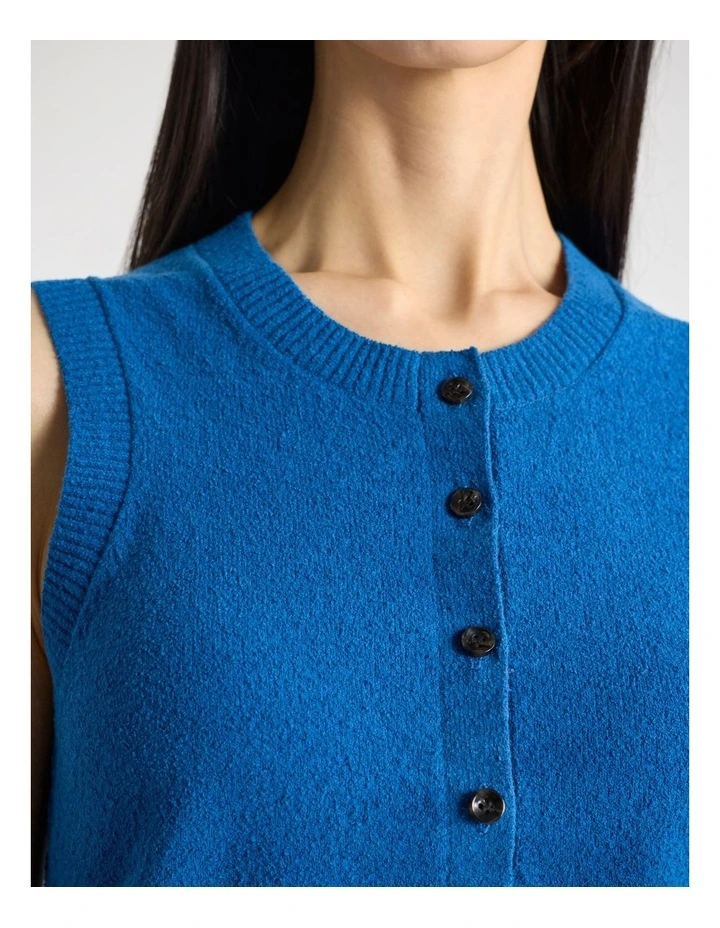 Brae Cotton Blend Knit Top in Aegean Blue image 4