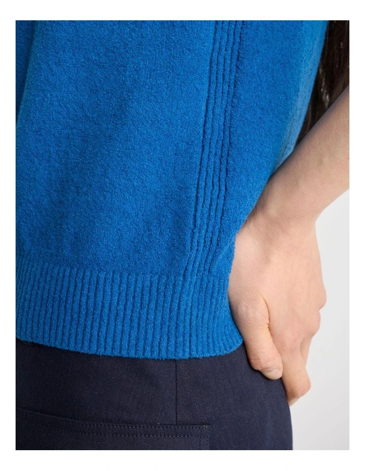 Brae Cotton Blend Knit Top in Aegean Blue image 5