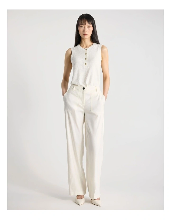 Brae Cotton Blend Knit Top in Ivory image 2