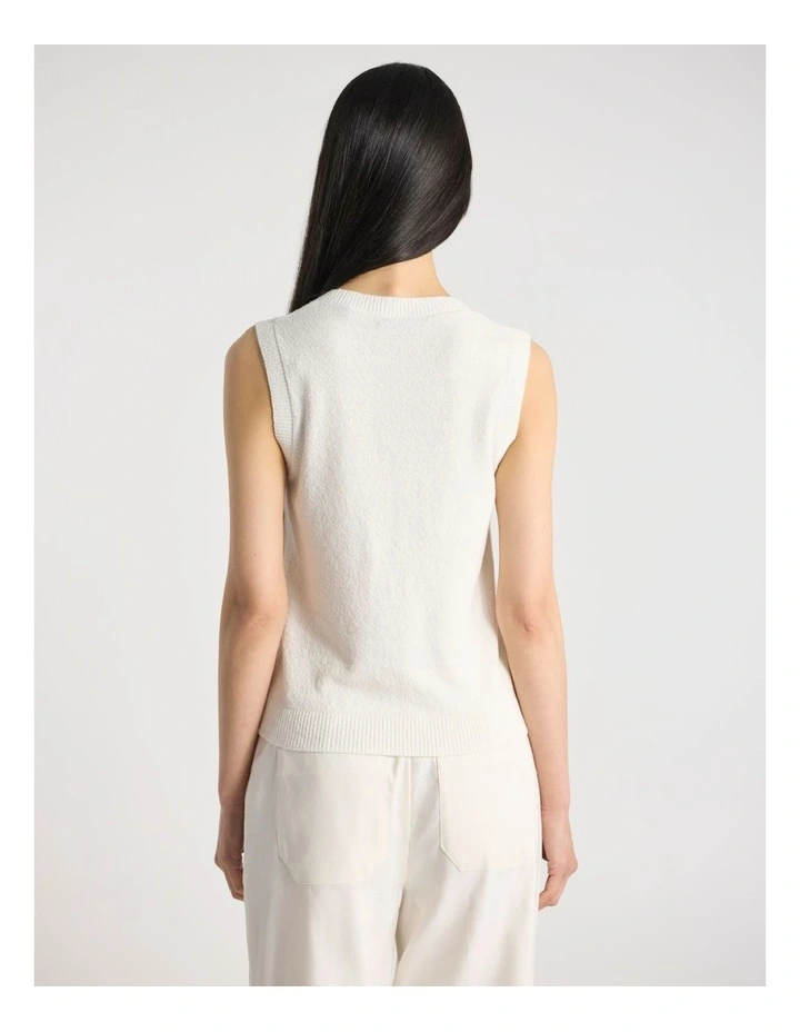 Brae Cotton Blend Knit Top in Ivory image 3