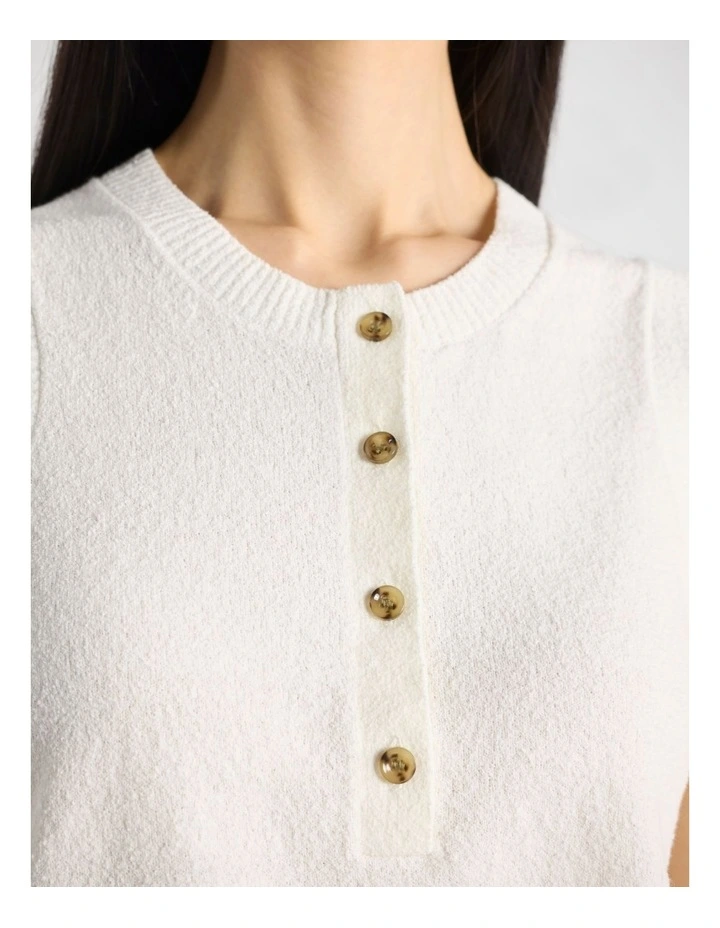 Brae Cotton Blend Knit Top in Ivory image 4