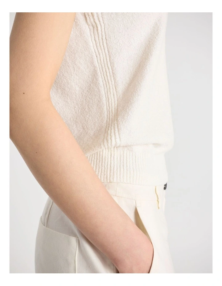 Brae Cotton Blend Knit Top in Ivory image 5